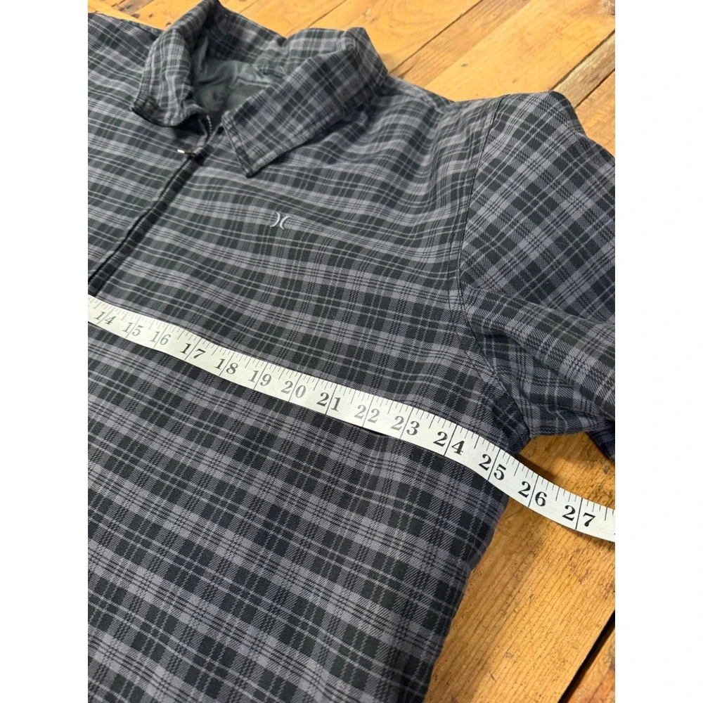 Hurley Plaid Quilted Jacket Mens XXL Skate Grunge Y2K Workwear Lined Zip Coat